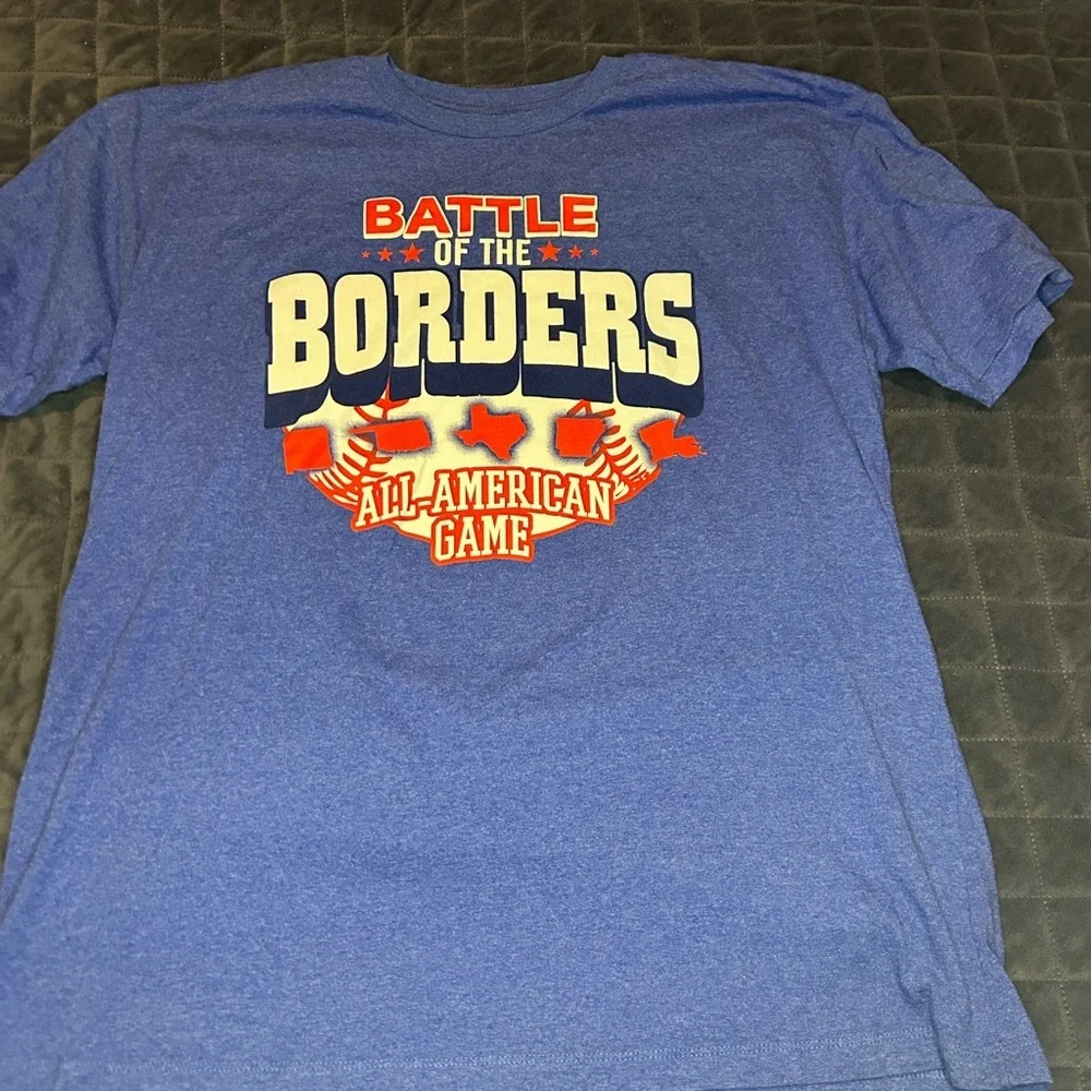 Battle of the Borders All-American Game Blue Graphic Tee | Size L TX OK AR LA NM